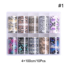 Load image into Gallery viewer, Snake Leopard Nail Foils Marble Nail Art Transfer Sticker Slider Nail Art Decal Manicuring Design Tip Decoration Decal Self-Adhesive 3D Wave Design Decoration for Women Girls Adhesive Striping Tape Nail Art Stickers Metallic Curve Strip Line Nail Decal
