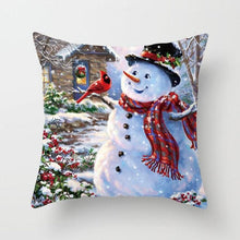 Load image into Gallery viewer, Snowman Christmas Cushion Cover Polyester Decorative Christmas Pillow Cover Merry Christmas Throw Cushion Covers Tree Reindeer Star Pillow Case For Party Throw Pillow New Year Xmas Decor Sofa Living Room Home Decoration