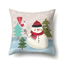 Load image into Gallery viewer, Snowman Christmas Cushion Cover Polyester Decorative Christmas Pillow Cover Merry Christmas Throw Cushion Covers Tree Reindeer Star Pillow Case For Party Throw Pillow New Year Xmas Decor Sofa Living Room Home Decoration