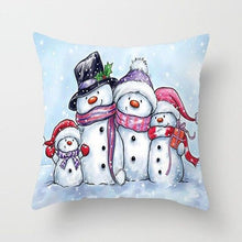Load image into Gallery viewer, Snowman Christmas Cushion Cover Polyester Decorative Christmas Pillow Cover Merry Christmas Throw Cushion Covers Tree Reindeer Star Pillow Case For Party Throw Pillow New Year Xmas Decor Sofa Living Room Home Decoration
