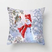 Load image into Gallery viewer, Snowman Christmas Cushion Cover Polyester Decorative Christmas Pillow Cover Merry Christmas Throw Cushion Covers Tree Reindeer Star Pillow Case For Party Throw Pillow New Year Xmas Decor Sofa Living Room Home Decoration