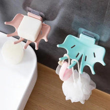 Load image into Gallery viewer, Soap Holder Bathroom Shower Dish Plates Storage Box With Drain Wall Mounted Self Adhesive Plastic Supplies Bathroom Soap Rack Suction Cup Bathroom Soap Dish Holder Shower Soap Dish Saver Tray Bar Soap Sponge Holder for Shower Bathroom Tub and Kitchen