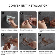 Load image into Gallery viewer, Soap Rack No Drilling Wall Mounted Double Layer Soap Holder Soap Sponge Dish Bathroom Accessories Soap Dishes Self Adhesive Soap Dish Bar Soap Holder Soap Dishes Tray Saver Case Box for Shower Bathroom Kitchen Dish Drainer Drying Rack