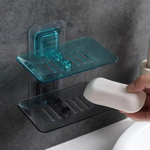 Load image into Gallery viewer, Soap Rack No Drilling Wall Mounted Double Layer Soap Holder Soap Sponge Dish Bathroom Accessories Soap Dishes Self Adhesive Soap Dish Bar Soap Holder Soap Dishes Tray Saver Case Box for Shower Bathroom Kitchen Dish Drainer Drying Rack