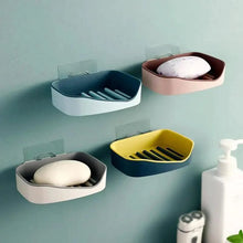 Load image into Gallery viewer, Soap Rack No Drilling Wall Mounted Double Layer Soap Holder Soap Sponge Dish Bathroom Accessories Soap Dishes Self Adhesive Soap Dish Bar Soap Holder Soap Dishes Tray Saver Case Box for Shower Bathroom Kitchen Dish Drainer Drying Rack