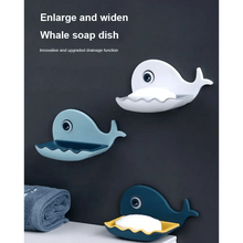 Load image into Gallery viewer, Soap Rack No Drilling Wall Mounted Drain Non Perforated Double Layer Holder Sponge Dish Accessories Magic Soap Dishes Bathroom Cute Soap Dish for Kids Plastic Self Draining Soap Holder for Shower Wall Cartoon Hanging Bathroom Soap Tray with Suction Cup