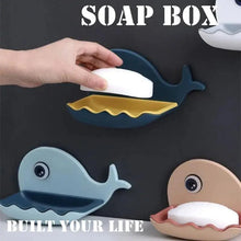 Load image into Gallery viewer, Soap Rack No Drilling Wall Mounted Drain Non Perforated Double Layer Holder Sponge Dish Accessories Magic Soap Dishes Bathroom Cute Soap Dish for Kids Plastic Self Draining Soap Holder for Shower Wall Cartoon Hanging Bathroom Soap Tray with Suction Cup