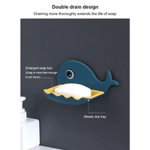 Load image into Gallery viewer, Soap Rack No Drilling Wall Mounted Drain Non Perforated Double Layer Holder Sponge Dish Accessories Magic Soap Dishes Bathroom Cute Soap Dish for Kids Plastic Self Draining Soap Holder for Shower Wall Cartoon Hanging Bathroom Soap Tray with Suction Cup