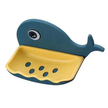 Load image into Gallery viewer, Soap Rack No Drilling Wall Mounted Drain Non Perforated Double Layer Holder Sponge Dish Accessories Magic Soap Dishes Bathroom Cute Soap Dish for Kids Plastic Self Draining Soap Holder for Shower Wall Cartoon Hanging Bathroom Soap Tray with Suction Cup