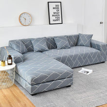 Load image into Gallery viewer, Sofa Cover Geometric Couch Cover Elastic Sofa Cover for Living Room Pets Corner L Shaped Chaise Longue Sofa Slipcover Shaped Sofa Slipcovers with Elastic Bottom, Jacquard Chaise Lounge Set for Living Room