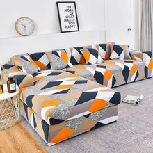 Load image into Gallery viewer, Sofa Cover Geometric Couch Cover Elastic Sofa Cover for Living Room Pets Corner L Shaped Chaise Longue Sofa Slipcover Shaped Sofa Slipcovers with Elastic Bottom, Jacquard Chaise Lounge Set for Living Room