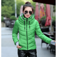 Load image into Gallery viewer, Soft And Comfortable Winter Jacket For Women Short Women's Thicken Outerwear In solid hooded Coats Zipper For Female Slim Cotton padded basic tops