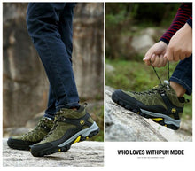 Load image into Gallery viewer, Soft Black Mens Boots Winter Fur Warm Snow Men Walking Boots Work Shoes Footwear Fashion Rubber Ankle Shoes Warm Fur Lined Ankle Booties Comfortable Non Slip Outdoor Shoes