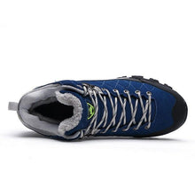 Load image into Gallery viewer, Soft Black Mens Boots Winter Fur Warm Snow Men Walking Boots Work Shoes Footwear Fashion Rubber Ankle Shoes Warm Fur Lined Ankle Booties Comfortable Non Slip Outdoor Shoes