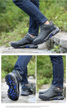 Load image into Gallery viewer, Soft Black Mens Boots Winter Fur Warm Snow Men Walking Boots Work Shoes Footwear Fashion Rubber Ankle Shoes Warm Fur Lined Ankle Booties Comfortable Non Slip Outdoor Shoes