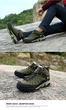 Load image into Gallery viewer, Soft Black Mens Boots Winter Fur Warm Snow Men Walking Boots Work Shoes Footwear Fashion Rubber Ankle Shoes Warm Fur Lined Ankle Booties Comfortable Non Slip Outdoor Shoes