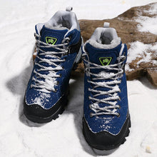 Load image into Gallery viewer, Soft Black Mens Boots Winter Fur Warm Snow Men Walking Boots Work Shoes Footwear Fashion Rubber Ankle Shoes Warm Fur Lined Ankle Booties Comfortable Non Slip Outdoor Shoes