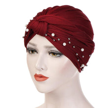 Load image into Gallery viewer, Soft Cotton Lightweight Elegant Turban Hijab Bonnet Arab Wrap Head Turbans Cap Headwrap Headwear Indian African Turbans Twist Headband For Women