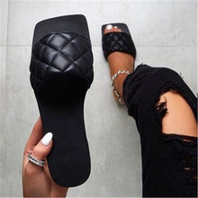 Load image into Gallery viewer, Soft Leather Woven Slippers Women Summer Flat Heels Beach Casual Slides Shoes Woman Outdoor Sandals Open Toe Slippers Summer Sandals For Women Flat Shoes Office Elegant Design Sandals