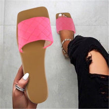 Load image into Gallery viewer, Soft Leather Woven Slippers Women Summer Flat Heels Beach Casual Slides Shoes Woman Outdoor Sandals Open Toe Slippers Summer Sandals For Women Flat Shoes Office Elegant Design Sandals