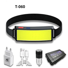 Load image into Gallery viewer, Soft Light Headlamp Flashlight LED Headlamp Adjustable Strap With COB Wick Headlight Beads Wide Range of Lighting Perfect Head Light For Camping Hiking Running Built-in Rechargeable Lithium Battery