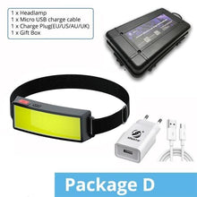 Load image into Gallery viewer, Soft Light Headlamp Flashlight LED Headlamp Adjustable Strap With COB Wick Headlight Beads Wide Range of Lighting Perfect Head Light For Camping Hiking Running Built-in Rechargeable Lithium Battery