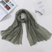 Load image into Gallery viewer, Soft Muslim Crinkle Hijab Scarf Soft Cotton Headscarf Ultra Soft Breathable Head Scarf Islamic Head Wraps Hijab For Women 70*175cm
