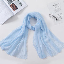 Load image into Gallery viewer, Soft Muslim Crinkle Hijab Scarf Soft Cotton Headscarf Ultra Soft Breathable Head Scarf Islamic Head Wraps Hijab For Women 70*175cm