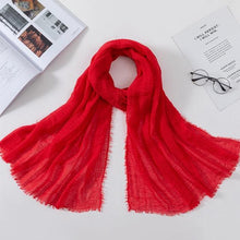 Load image into Gallery viewer, Soft Muslim Crinkle Hijab Scarf Soft Cotton Headscarf Ultra Soft Breathable Head Scarf Islamic Head Wraps Hijab For Women 70*175cm
