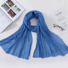 Load image into Gallery viewer, Soft Muslim Crinkle Hijab Scarf Soft Cotton Headscarf Ultra Soft Breathable Head Scarf Islamic Head Wraps Hijab For Women 70*175cm