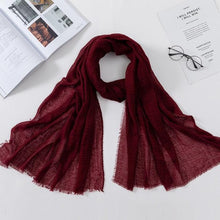 Load image into Gallery viewer, Soft Muslim Crinkle Hijab Scarf Soft Cotton Headscarf Ultra Soft Breathable Head Scarf Islamic Head Wraps Hijab For Women 70*175cm