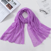 Load image into Gallery viewer, Soft Muslim Crinkle Hijab Scarf Soft Cotton Headscarf Ultra Soft Breathable Head Scarf Islamic Head Wraps Hijab For Women 70*175cm