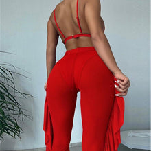 Load image into Gallery viewer, Solid bikini Mesh 3 Pieces Set Swimsuit 3 Pieces Swimsuit Solid Padded Swimwear with Maxi Wrap Skirt Beach Vacation Swim Bath Wear Women Elegant Swimwear Female Ruffle Swimming Suit Sports Bathing Suit