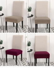 Load image into Gallery viewer, Solid Dining Chair Cover Elastic Half-wraped Seat Case for Kichen Wedding Banquet Hotel Chair Cushions Cover Removable Washable Dining Room Chair Slipcovers Dining Chair Covers Parsons Chair Slipcover Stretch Chair Covers for Dining Room