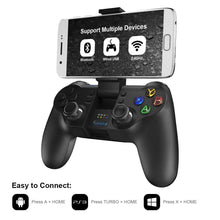 Load image into Gallery viewer, Solid Sustainable Black Bluetooth 2.4GHz Wireless Gamepad Controller Compatible With PC Smartphones Laptop