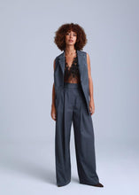 Load image into Gallery viewer, Broadway Sophia Longline Virgin Wool Waistcoat in Mid Grey