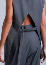 Load image into Gallery viewer, Broadway Sophia Longline Virgin Wool Waistcoat in Mid Grey