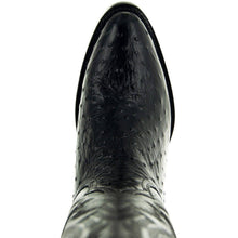 Load image into Gallery viewer, Men's Black Ostrich Print Cowboy Boots (H7002)