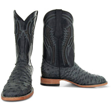 Load image into Gallery viewer, Soto Boots Mens Out of the Wild Black Ostrich Print Boots H50031