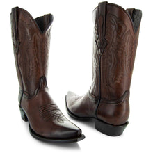 Load image into Gallery viewer, Men's Snip Toe Cowboy Boots Burnished Brown (H50030)