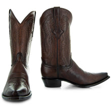 Load image into Gallery viewer, Men's Snip Toe Cowboy Boots Burnished Brown (H50030)