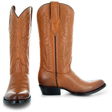 Load image into Gallery viewer, Cowboy Dress Boots | Mens Classic Round-Toe Boots (H7001-Tan)