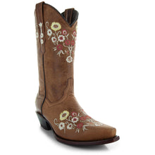 Load image into Gallery viewer, Women's Snipped Toe Western Boots | Floral Showstopper Cowgirl Boots (M50044)
