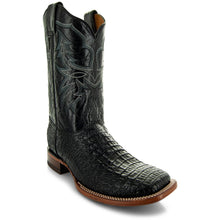 Load image into Gallery viewer, Black Caiman Belly Print Men's Cowboy Boots H4001