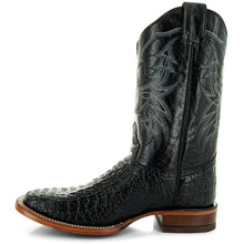 Load image into Gallery viewer, Black Caiman Belly Print Men's Cowboy Boots H4001
