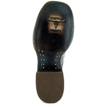 Load image into Gallery viewer, Black Caiman Belly Print Men's Cowboy Boots H4001
