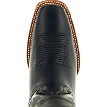 Load image into Gallery viewer, Black Square Toe Leather Cowboy Boots H4002
