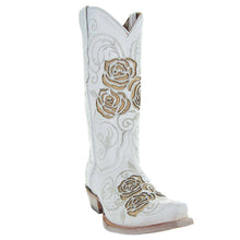 Load image into Gallery viewer, White Rose Inlayed Women's Cowgirl Boots (M50032)