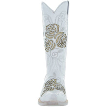 Load image into Gallery viewer, White Rose Inlayed Women's Cowgirl Boots (M50032)