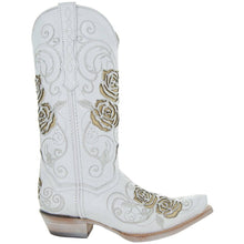 Load image into Gallery viewer, White Rose Inlayed Women's Cowgirl Boots (M50032)